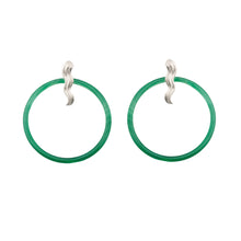 Green Round Jade Earrings
