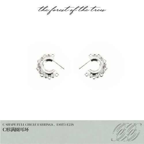 C SHAPE FULL CIRCIE EARRINGS
