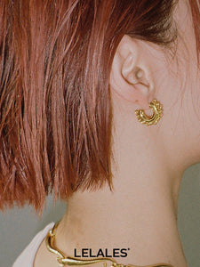 C SHAPE FULL CIRCIE EARRINGS