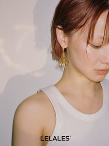 FULL STRING PINE NEEDLES EARRING（SHORT）