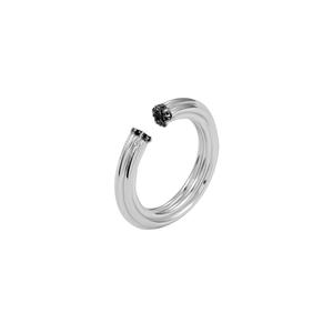Inlaid Flower Column Ring