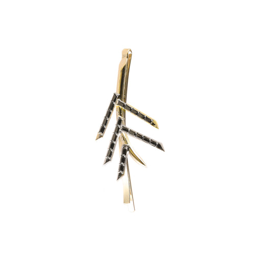 Pine Needles Black Spinel Barrette