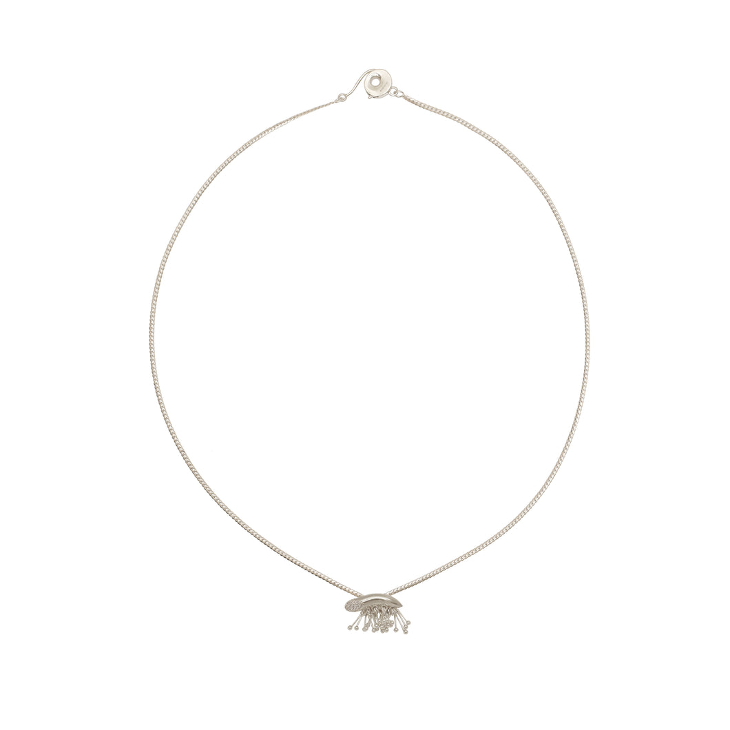 Thick Pine Needles Tassel Necklace with Spinels