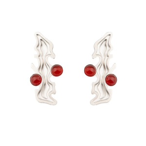Large Red Jade Earrings