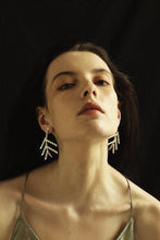 Pine Needle Black Spinel Earrings