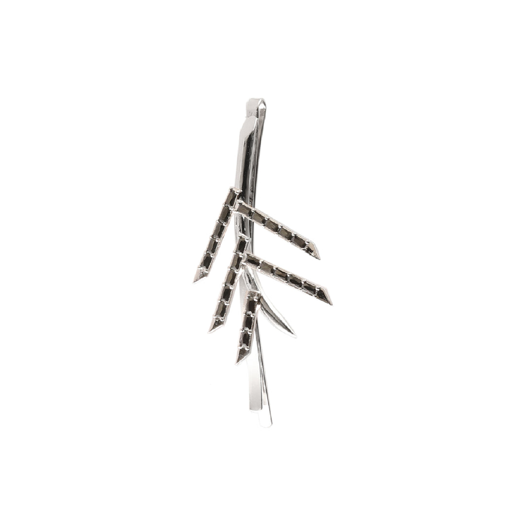 Pine Needles Black Spinel Barrette