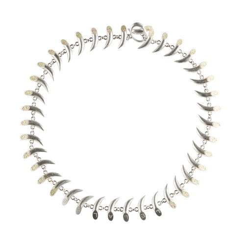 Pine Needles Green Diamonds Necklace