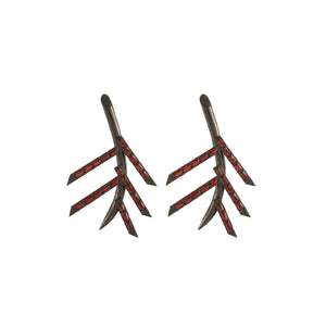 Pine Needle Red Spinel Earrings