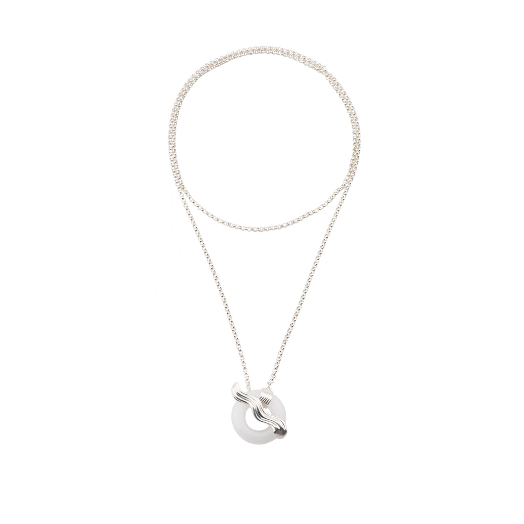 Round White Jade Necklace