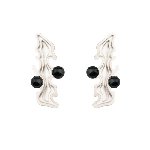 Large Black Jade Earrings