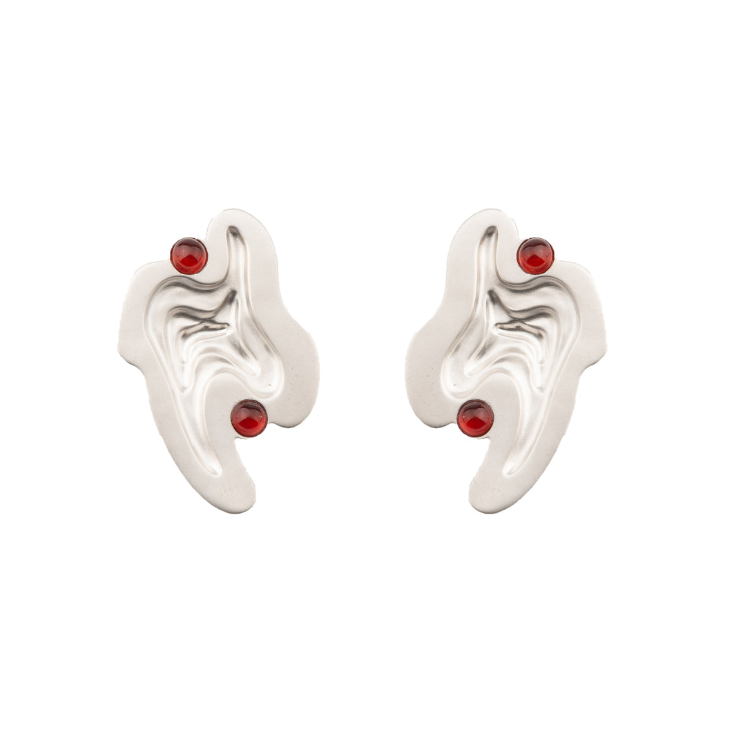 Small Red Jade Earrings