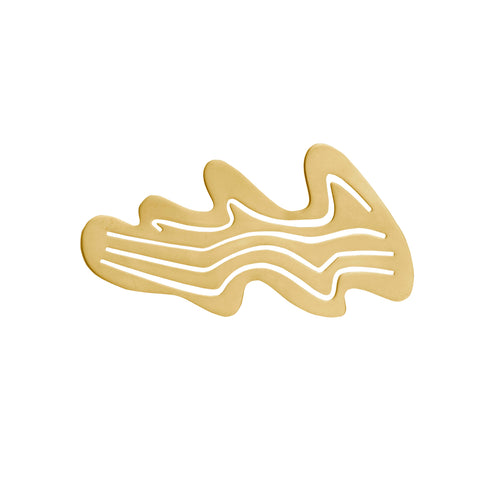Wave-Shaped Cutout Brooch