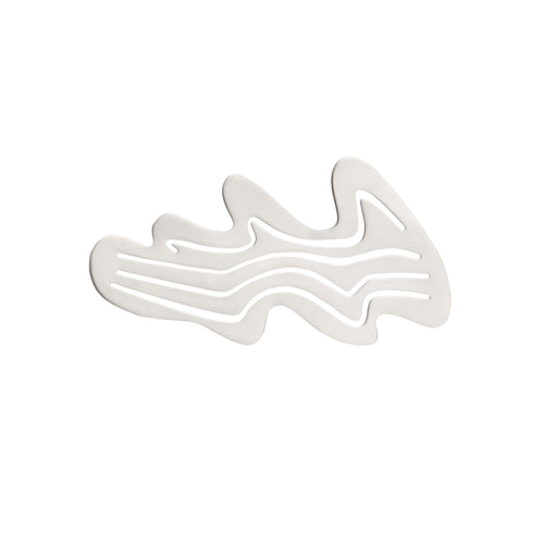 Wave-Shaped Cutout Brooch