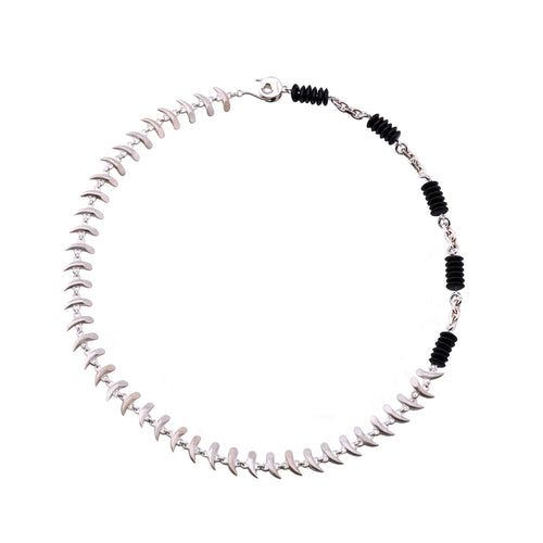 Pine Needle Black Agate Necklace