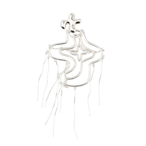 Wide Curved Pine Needle Earring