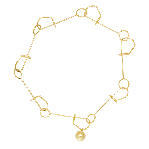 Pine-Needle Knot Necklace With A Ball Pendant