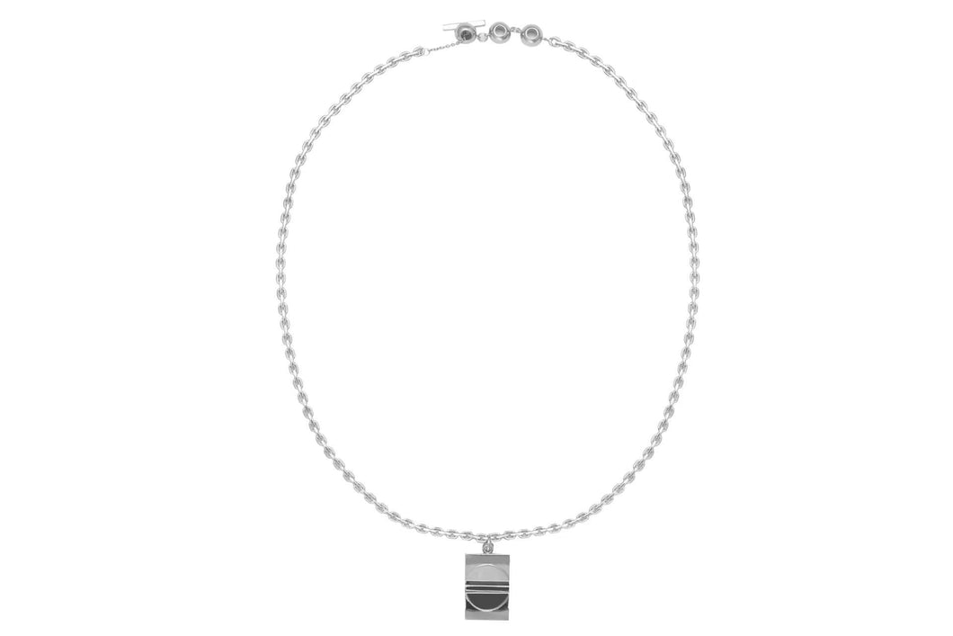 Square Concave Piece Ornamented Necklace
