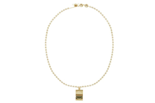 Square Concave Piece Ornamented Necklace