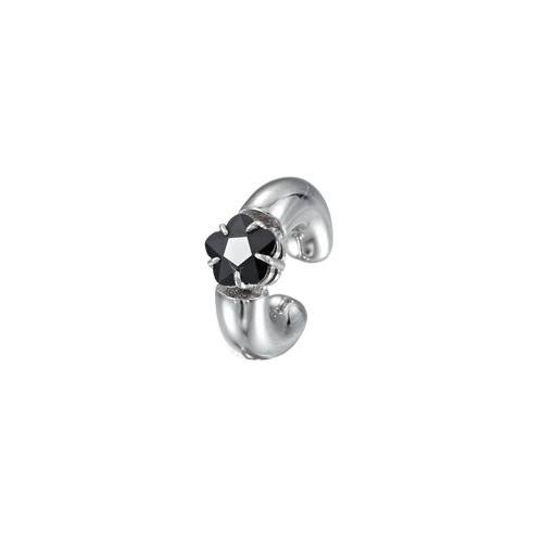 Column Inlaid Flower Diamond Ear Cuff