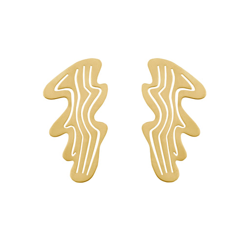 Wave-Shaped Cutout Brooch